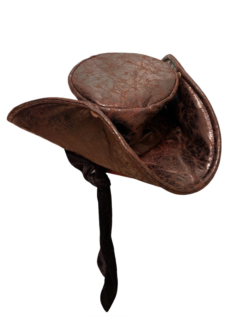 Adult unisex faux brown leather pirate hat